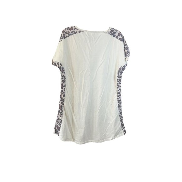 Umgee Animal Print Pale Yellow Leopard Women’s Oversized Top Shirt Size XL - Picture 3 of 6